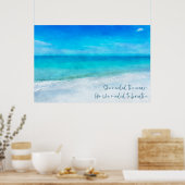 Tropical Beach in Teal Aqua Turquoise Poster (Keuken)