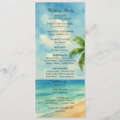 Tropical Beach Island Bestemming Bruiloft Programmakaart (Achterkant)