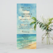 Tropical Beach Island Bestemming Bruiloft Programmakaart (Staand voorkant)