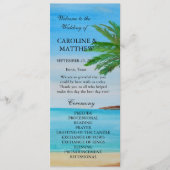 Tropical Beach Island Bestemming Bruiloft Programmakaart (Voorkant)