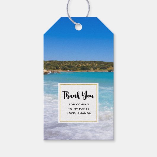 Tropical Beach Island Paradise Party Dank u Cadeaulabel (Voorkant)