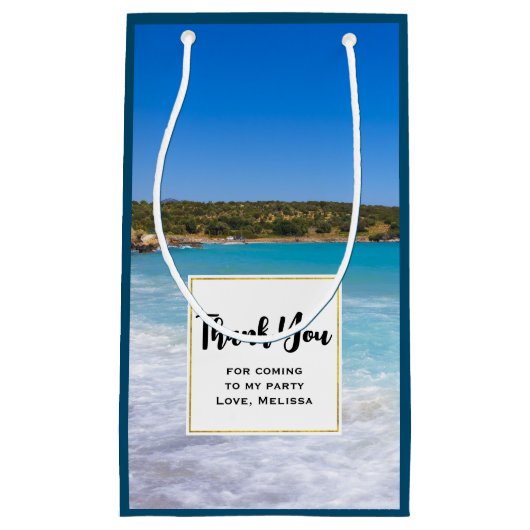 Tropical Beach Island Paradise Party Dank u Klein Cadeauzakje (Voorkant)