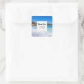 Tropical Beach Island Paradise Party Dank u Vierkante Sticker (Tas)
