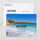 Tropical Beach Island Paradise Save the Date Uitnodiging Briefkaart (Voorkant / Achterkant)