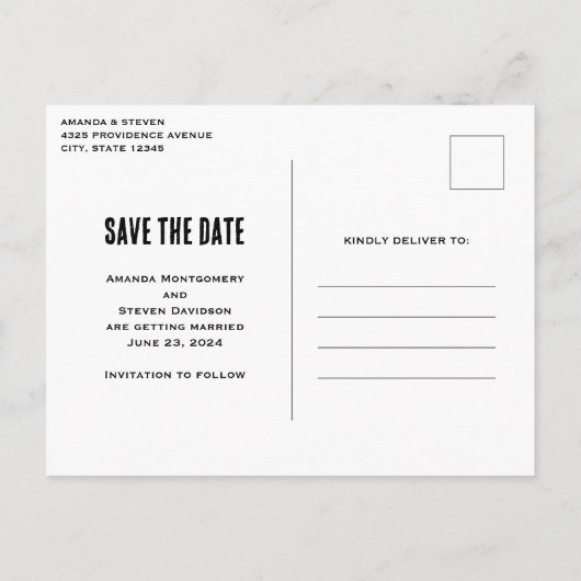 Tropical Beach Island Paradise Save the Date Uitnodiging Briefkaart (Achterkant)