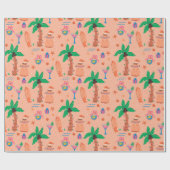Tropical Beach Kerstmis in juli Cadeaupapier (Vlak)