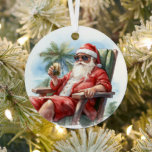 Tropical Beach Kerstmis Kerstman Vader Kerstmis Metalen Ornament<br><div class="desc">Tropical Beach Christmas Santa Father Christmas Ornamenten beschikt over een feestelijke kerstman die ontspannen op een tropisch strand. Ga voor meer design naar Evco Feestdagen www.zazzle.com/store/evcoholidays</div>