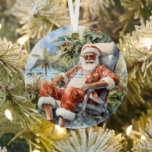 Tropical Beach Kerstmis Kerstman Vader Kerstmis Metalen Ornament<br><div class="desc">Tropical Beach Christmas Santa Father Christmas Ornamenten beschikt over een feestelijke kerstman die ontspannen op een tropisch strand. Ga voor meer design naar Evco Feestdagen www.zazzle.com/store/evcoholidays</div>
