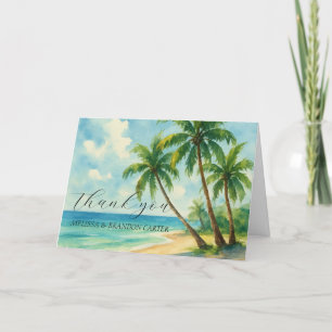 Tropical Beach Kust Zomer Huwelijk Dank u Bedankkaart