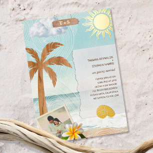 Tropical Beach Kustfoto Folie Uitnodiging
