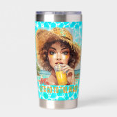 Tropical Beach, Lets Go to The Beach,  Geïsoleerde Drinkbeker (Achterkant)