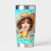 Tropical Beach, Lets Go to The Beach,  Geïsoleerde Drinkbeker (Voorkant)