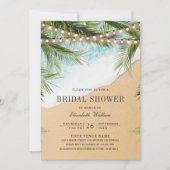 Tropical Beach Lights Foto QR Code Vrijgezellenfee Kaart (Voorkant)