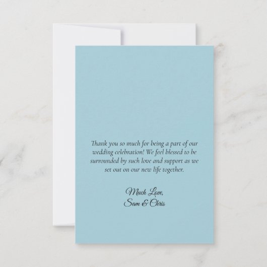 Tropical Beach Love & Thanks Photo & Note Wedding Bedankkaart (Achterkant)