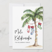 Tropical Beach Mele Kalikimaka Christmas Feestdagenkaart (Voorkant)