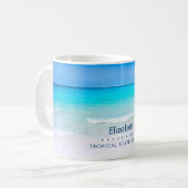 Tropical Beach met een Turquoise Zee Gepersonalise Koffiemok (Voorkant links)