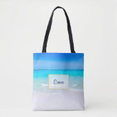 Tropical Beach met een Turquoise Zee Gepersonalise Tote Bag (Voorkant)