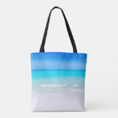 Tropical Beach met een Turquoise Zee Gepersonalise Tote Bag (Achterkant)