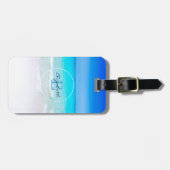 Tropical Beach met een Turquoise Zee Monogram Bagagelabel (Voorkant horizontaal)