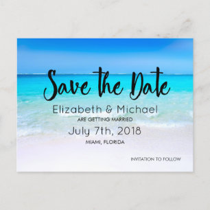 Tropical Beach met een Turquoise Zee Wedding STD Aankondigingskaart