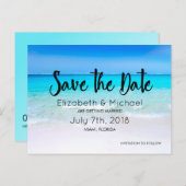 Tropical Beach met een Turquoise Zee Wedding STD Aankondigingskaart (Voorkant / Achterkant)