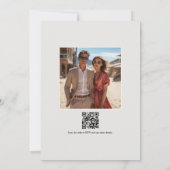 Tropical Beach Monogram Trouwfoto en QR-code Kaart (Achterkant)