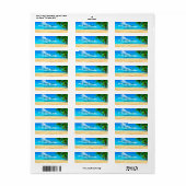 Tropical Beach Ocean Palm Trees Retouradres Etiket (Full Sheet)