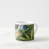 Tropical Beach Ocean Palmbomen espresso cup Kop (Voorkant rechts)