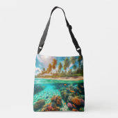 Tropical Beach Ocean Sealife Crossbody Tas (Achterkant)