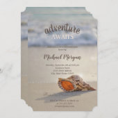 Tropical Beach Ocean Seashell Pensioenfeest Kaart (Voorkant / Achterkant)