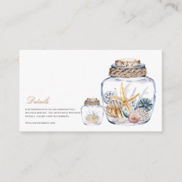 Tropical Beach Ocean Shell bruiloft details Informatiekaartje