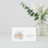 Tropical Beach Ocean Shell bruiloft details Informatiekaartje (Staand voorkant)