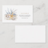 Tropical Beach Ocean Shell bruiloft details Informatiekaartje (Voorkant / Achterkant)