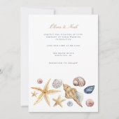 Tropical Beach Ocean Shell bruiloft uitnodiging Ka (Voorkant)