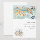 Tropical Beach Ocean Shell bruiloft uitnodiging Ka (Voorkant / Achterkant)