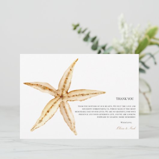 Tropical Beach Ocean Shell Dank u Kaart (Staand voorkant)