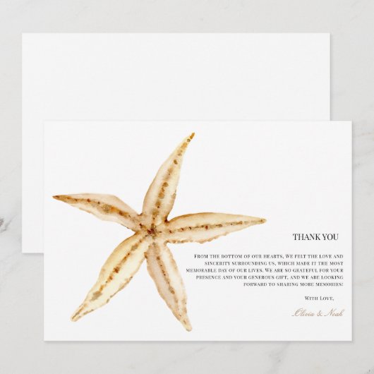 Tropical Beach Ocean Shell Dank u Kaart (Voorkant / Achterkant)