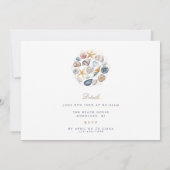 Tropical Beach Ocean Shell repetitie diner Kaart (Achterkant)