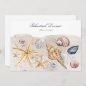 Tropical Beach Ocean Shell repetitie diner Kaart (Voorkant / Achterkant)