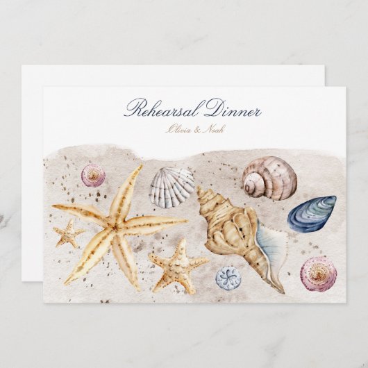 Tropical Beach Ocean Shell repetitie diner Kaart (Voorkant / Achterkant)