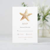 Tropical Beach Ocean Shell RSVP-kaart RSVP Kaartje (Staand voorkant)
