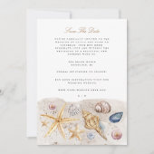 Tropical Beach Ocean Shell Save The Date Kaart (Voorkant)