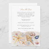 Tropical Beach Ocean Shell Save The Date Kaart (Voorkant / Achterkant)