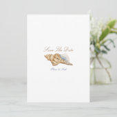 Tropical Beach Ocean Shell Save The Date Kaart (Staand voorkant)
