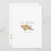 Tropical Beach Ocean Shell Save The Date Kaart (Voorkant / Achterkant)