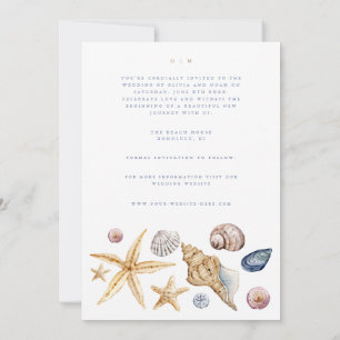 Tropical Beach Ocean Shell Save The Date Kaart