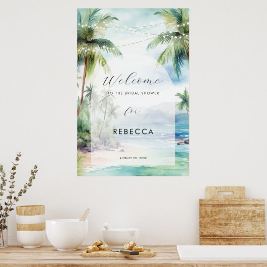 Tropical Beach Ocean vrijgezellenfeest Sign poster (Keuken)