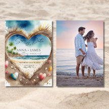 Tropical Beach Ocean Waterverf Save the Date