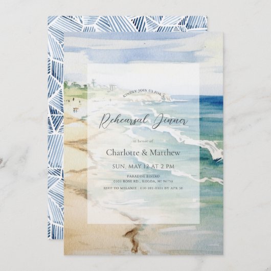Tropical Beach Ocean Zee repetitie diner Kaart (Voorkant / Achterkant)