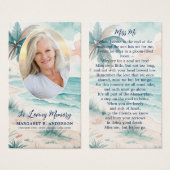 Tropical Beach Oval Photo Memorial Prayer Kaart (Voorkant /achterkant)